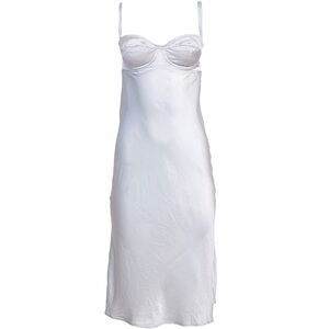 Dolce & Gabbana Blue Silk Slip Dress